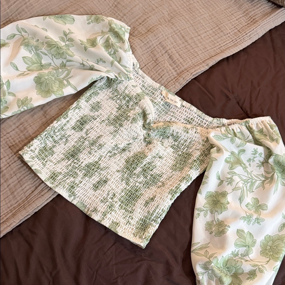 Floral Green Women's Blouse